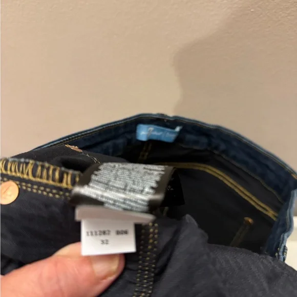 7 For All Mankind Dark Blue Straight Jeans - Picture 9 of 9